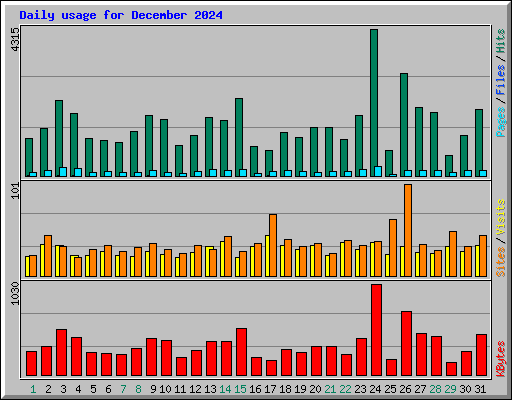 Daily usage for December 2024